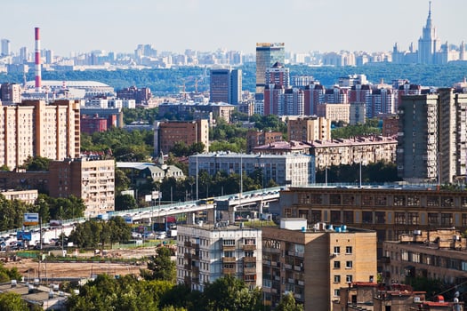 Moscow skyline in spring photo