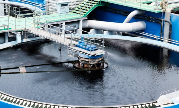 Waste water treatment ponds from industrial plants photo