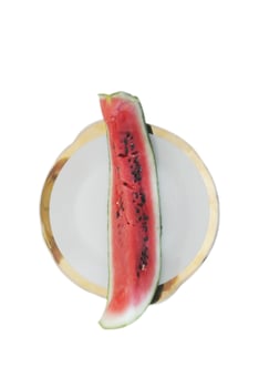 juicy ripe watermelons in plates, Belgrade Serbia-15.9.2022 photo