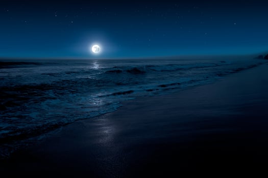 Calm night scene at beach photo