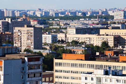 modern residential area in Moscow photo