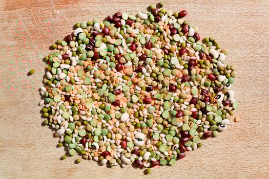 mix of different dry beans for Nonna's Lentil Soup photo