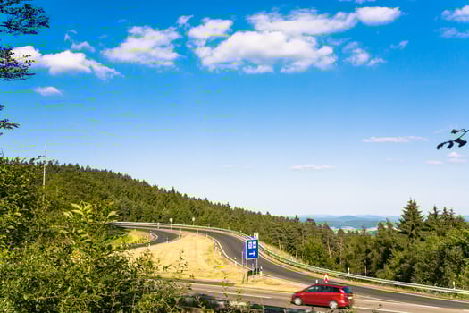 road to resting area on Autobahn A5 in Germany photo