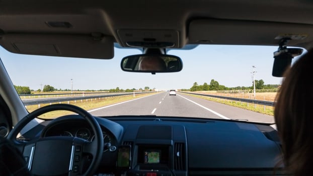 driving car on Autostrada Wolnosci in Poland photo