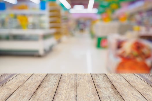 Supermarket with abstract defocused blur background photo