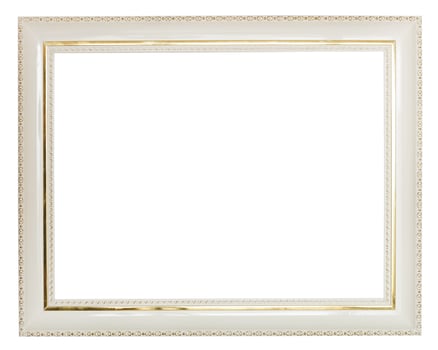 gold decorated white wide wooden picture frame photo