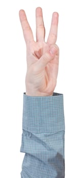 counting three - hand gesture photo