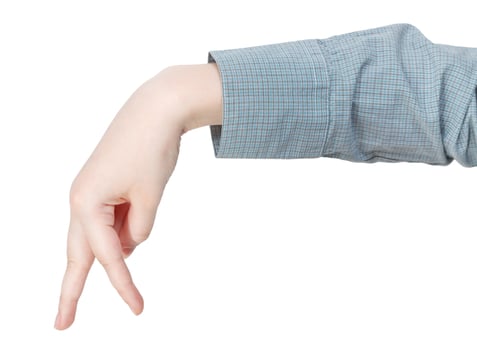 walking finger man - hand gesture photo