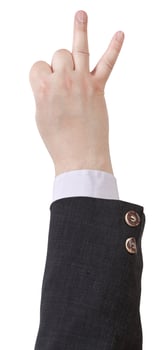 scoring by two fingers - hand gesture photo