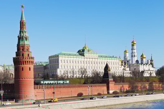 Kremlin wall, towers, palace, cathedrals in Moscow photo