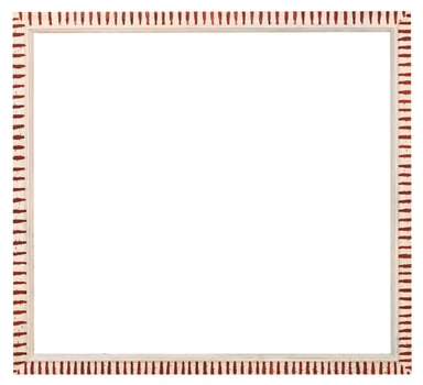 white striped picture frame with cut out canvas photo