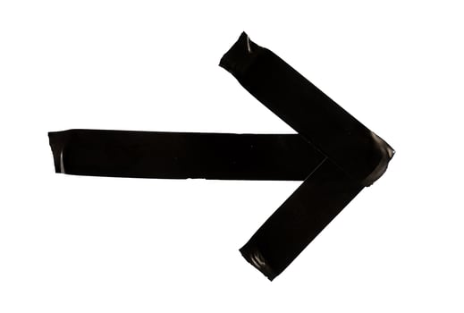 arrow duct tape on white isolated background photo