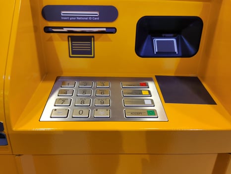 ATM machine For withdrawing cash conveniently that banks provide services at convenience stores. photo