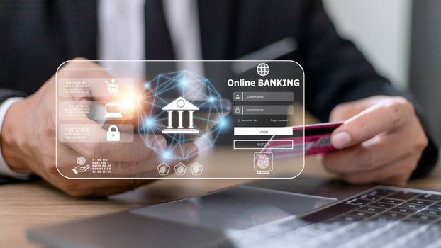 Online payment,Man's hands holding smartphone and using credit card for online shopping. photo