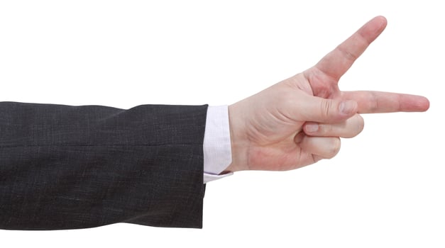 two fingers scoring - hand gesture photo