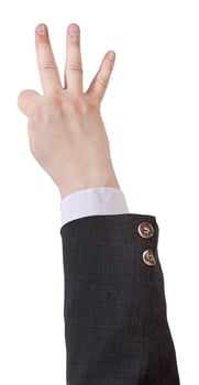 three fingers - hand gesture photo