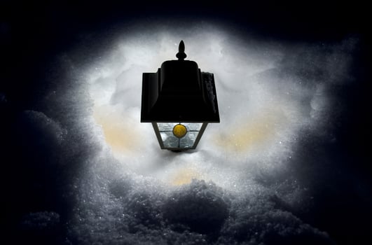 lamp in the snow photo