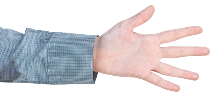 counting five - hand gesture photo