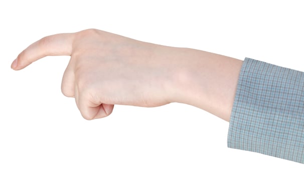 pressing by forefinger - hand gesture photo