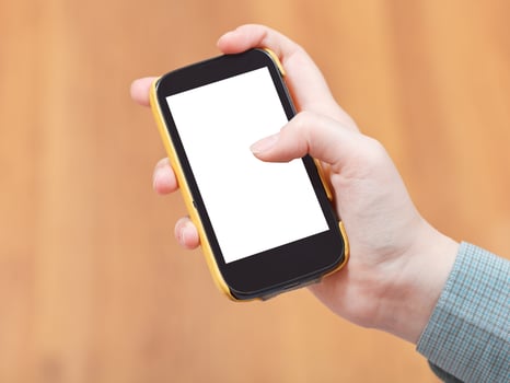 cut out screen of smart phone photo