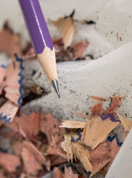 pencil with sharpening shavings photo