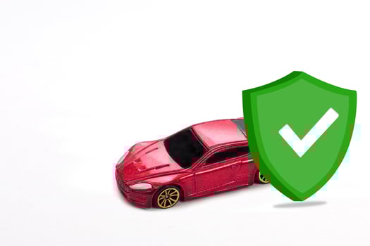 Car insurance icon green or Security symbol. Car insurance policy concept. photo