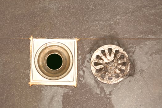 Floor drain To filter waste in the bathroom photo