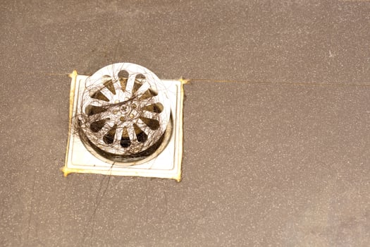 Floor drain To filter waste in the bathroom photo