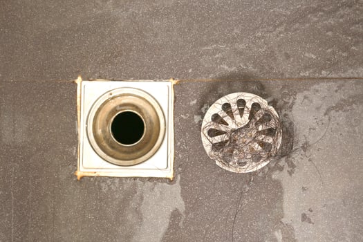 Floor drain To filter waste in the bathroom photo
