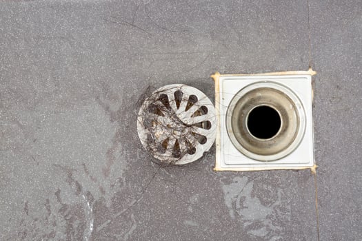 Floor drain To filter waste in the bathroom photo