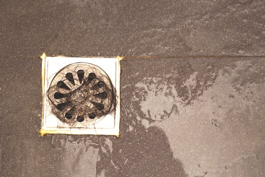 Floor drain To filter waste in the bathroom photo