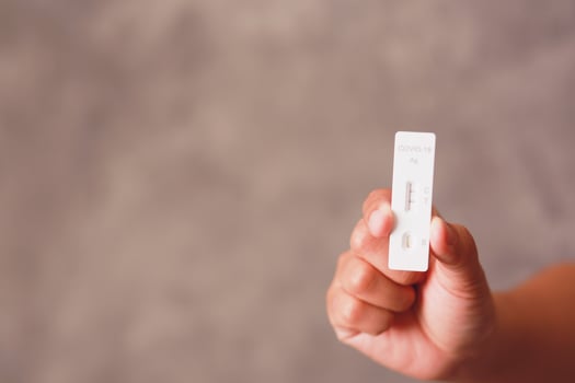 Positive results using the rapid test for COVID-19, the 2019 novel coronavirus. photo