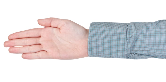 open five straight fingers hand gesture photo