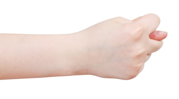 side view of fig finger sign - hand gesture photo