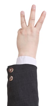 scoring by three fingers - hand gesture photo