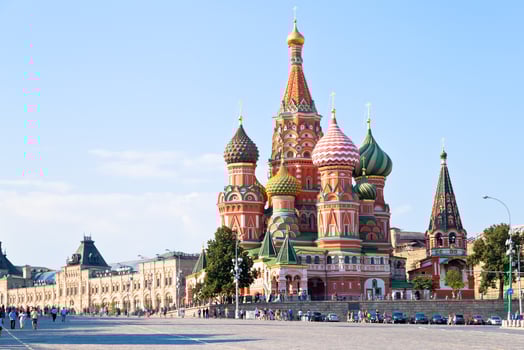 Red Square with Vasilevsky descent in Moscow photo