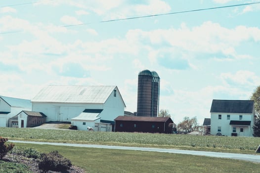 Barn, House and Silo photo
