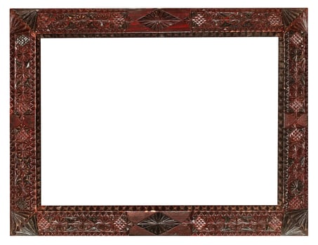 vintage wide carved wooden picture frame photo