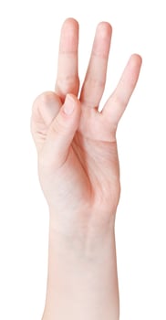 finger account three - hand gesture photo