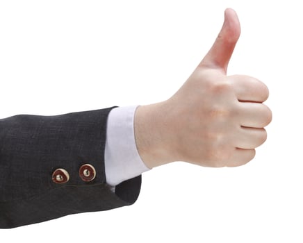 thumbs-up sign - hand gesture photo
