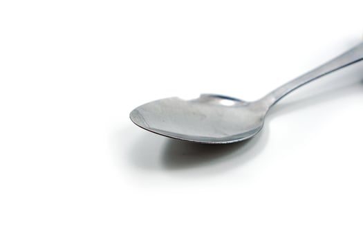 Reusable stainless steel spoon used for eating photo
