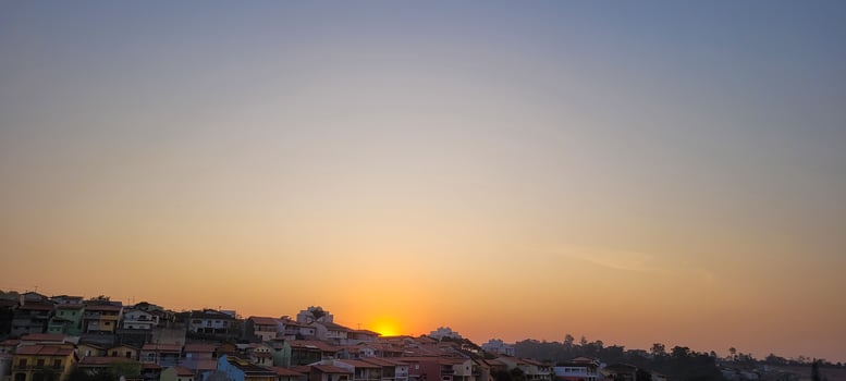 colorful sunset in the interior city with a view of the urban landscape of Brazil photo