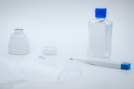Novel coronavirus 2019-nCoV, MERS-Cov middle East respiratory syndrome. Protective medical mask and medicines, pills against the virus. Wuhan pneumonia virus, Dangerous Chinese Novel virus COVID-19, photo