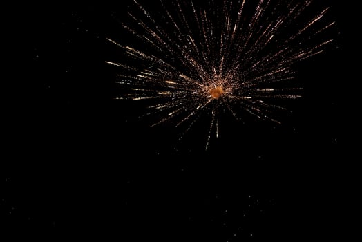 festive Fireworks on dark sky. photo