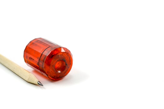 pencil sharpener and erotic pencils as symbols of penis and vagina photo