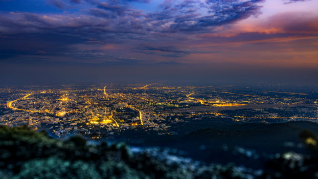 Chiang Mai City Scape,On the top of Doi Suthep Thailand - Image photo