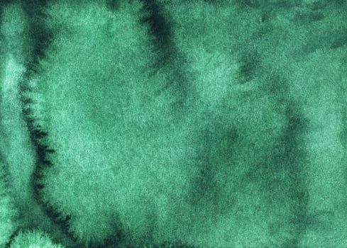 Watercolor deep green background texture. Aquarelle abstract old backdrop. Hand painted photo