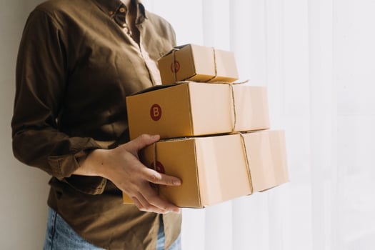 Entrepreneurs Small Business SME Independent men work at home Use smartphones and laptops for commercial checking, online marketing, packing boxes, SME sellers, concept, e-commerce team, online sales photo