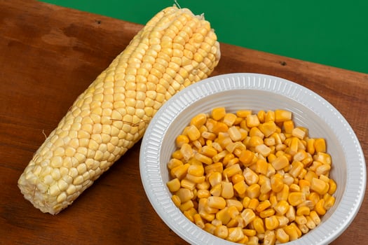 plate with corn cooked photo