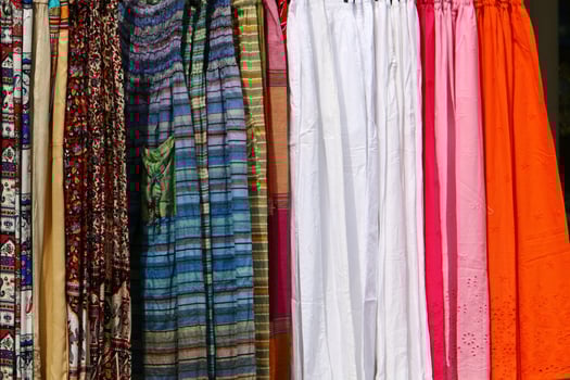 Goods and clothing are sold in a large store in Israel. photo